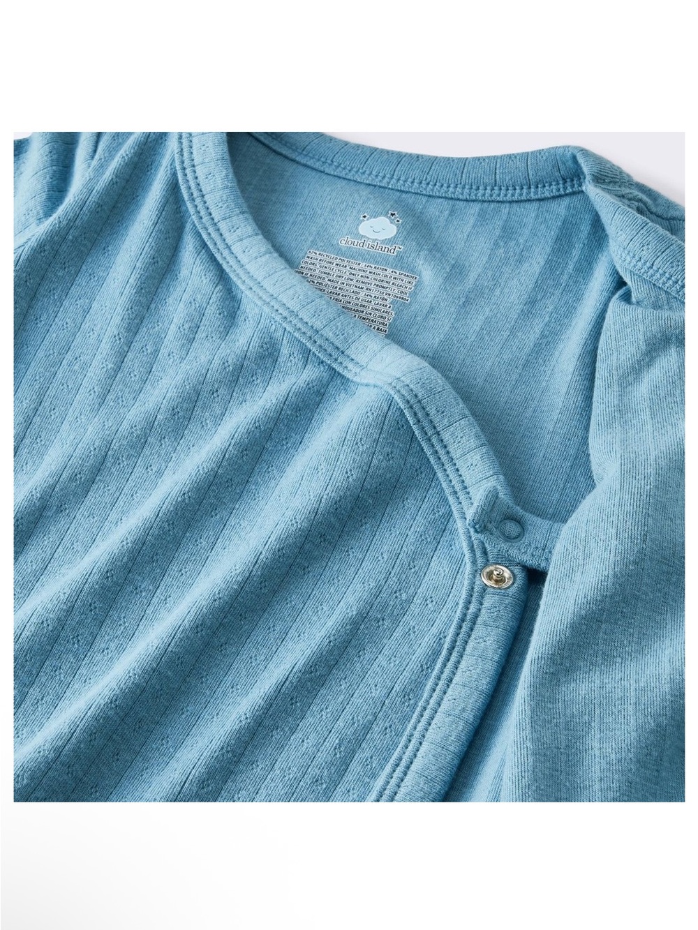 cloud island Light Blue Ribbed Wrap-Top Set - Picture 3 of 5